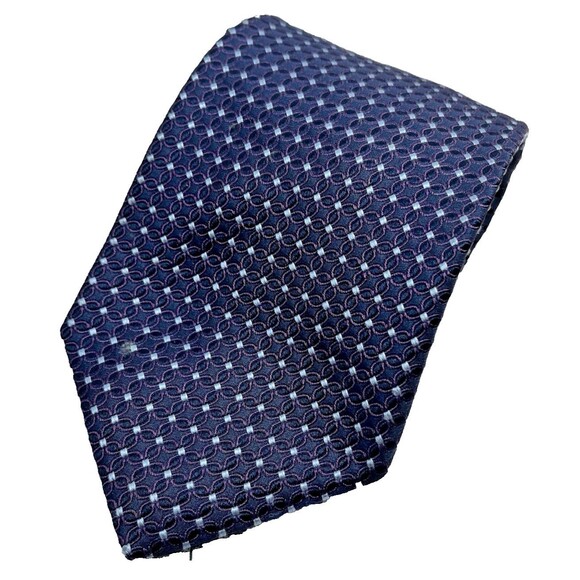 Brooks Brothers 346 Pure Silk Tie Made in USA Blue/Pink Geometric Diamond - Picture 1 of 5